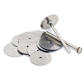 Compatible with Dremel Cutting Wheel Disks Blade 10 Pcs Mini Circular Saw Blade Accessories Set of Power Tools Rotary Tool Set, Mini Drill with 2 PCS Extension Rod for Wood Plastic Metal