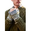 Pachamama Men Wool Hand Wrist Warmers Fleece Lined Handknitted Fairisle