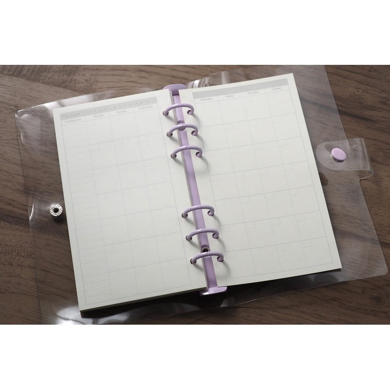 TSUKURIRO Refill Paper, 6 Holes, For Personal Notebook Set (Monthly