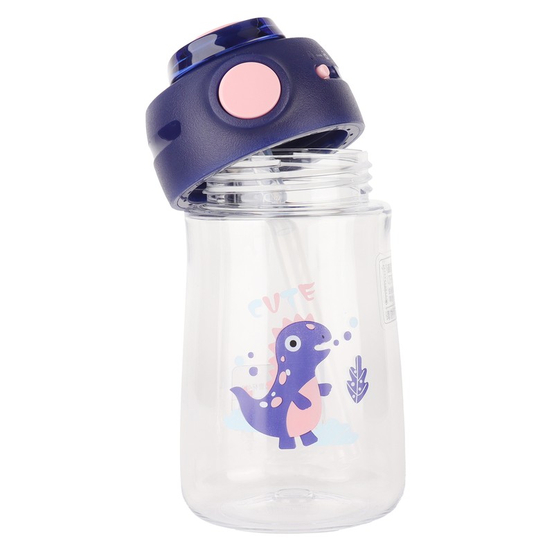 420ml Water Bottle Portable Cute Cartoon Straw Cup Drinking Bottle