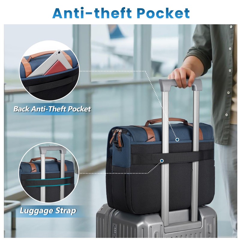 MATEIN Messenger Bag for School with USB Charging Port, Large