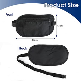 Money Belts for Travel Hidden,Travel Money Belt Adjustable Elastic Strap,Waterproof Anti-Theft Multi-Use Slim Money Belt Security Pouch Safe Storage Passport Cash Money Waist Bag (Black).
