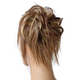 PRETTYSHOP Hairpiece Hair Rubber Scrunchie Scrunchy Updos VOLUMINOUS Wavy Messy Bun reddish brown blonde mix #33H27 G19F
