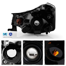 AKKON - Fits 2008-2011 Ford Focus SES Model OE Black Factory Style Headlights Pair - Right Passenger Side