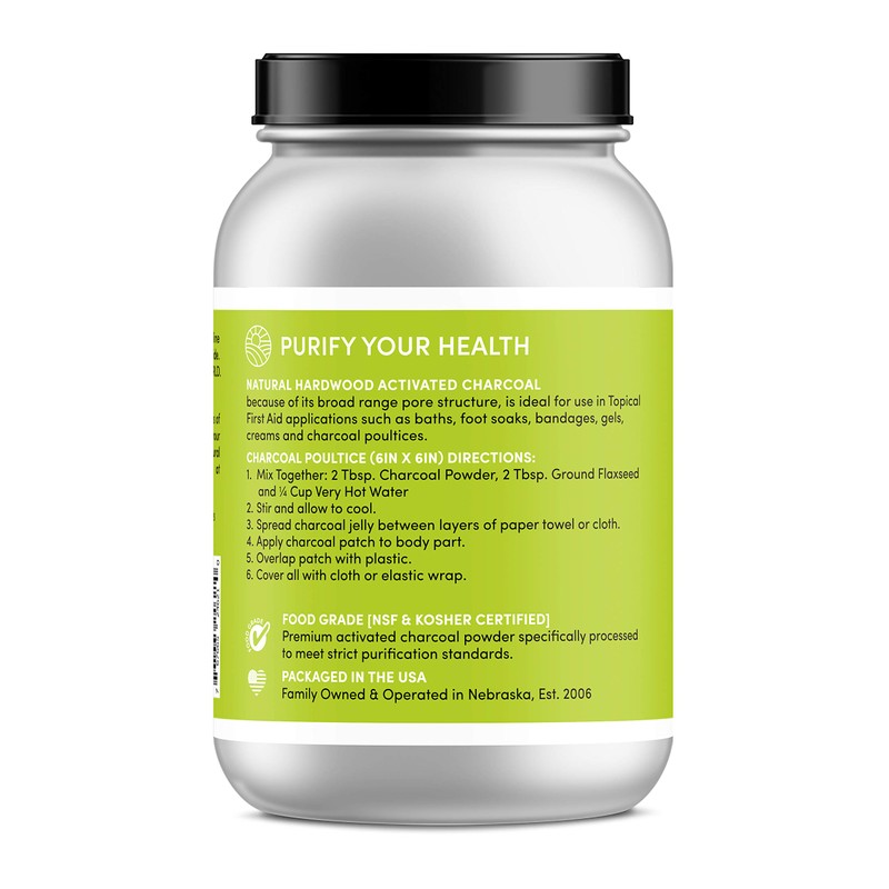 Charcoal House Hardwood Activated Charcoal Powder - Topical First Aid