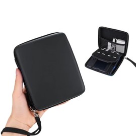 Carrying Case for 2DS Console and Accessories, Hard Shell Protective Travel Case, with 8 Game Slot and Inner Pocket, Wrist Strap (Black)