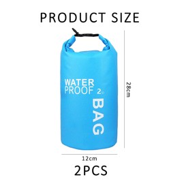 Pack of 2 Waterproof Beach Bag, Waterproof Swimming Bag, Waterproof Camping Bag, Waterproof Travel Bag, Portable Waterproof Bag