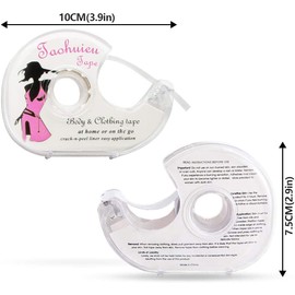 Cinta Doble Cara Para Ropa, 3PCS De 5m Cinta Adhesiva Doble Cara Transparente Para Cuerpo y Piel, Cinta Adhesiva Extra Fuerte Portátil Con Cortador, Cinta Doble Cara Para Telas, Vestidos