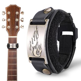 Facmogu Guitar Mute Fret Wrap, Universal Guitar String Dampener, Adjustable Bass Silencer Fit for 6/7-String Guitars, 4/5/6-String Bass, Fret Wrap Electric Guitar Fingerboard Mute Tape (Flame Pattern)