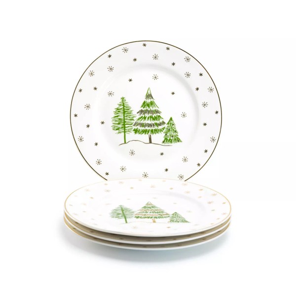 Grace's Teaware Grace Teaware 8" Christmas Pine Trees Fine Porcelain