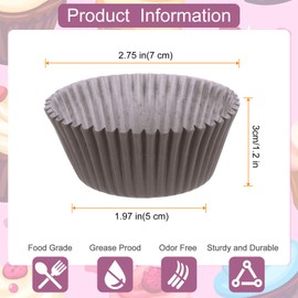 QUARKZMAN 300 Count Cupcake Liners Coffee Cupcake Cups Standard Size Muffins Liners Papers Baking Cups Wrappers Greaseproof for Party Wedding Birthday