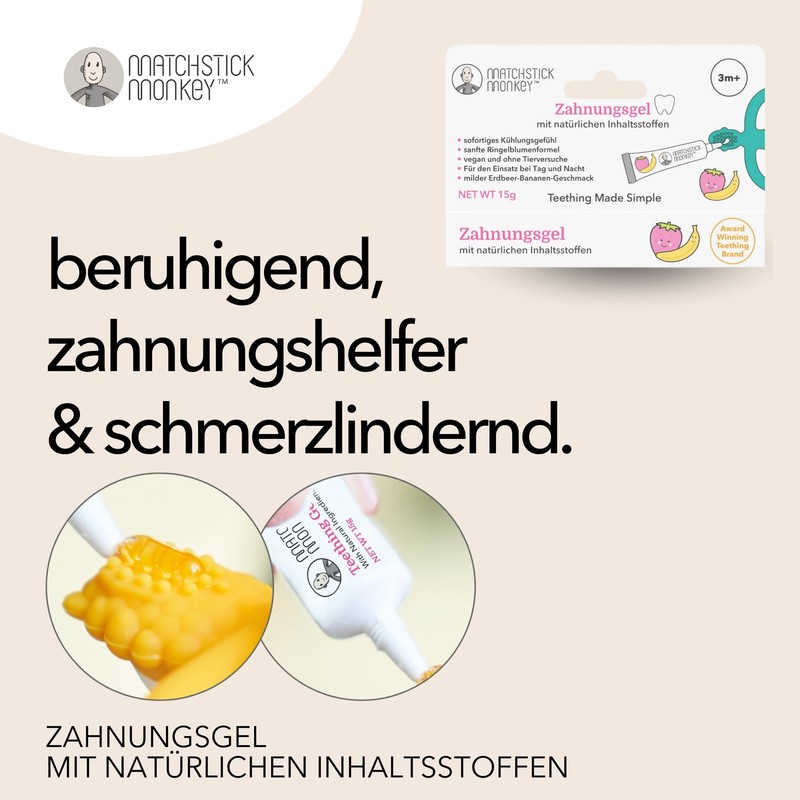 Matchstick Monkey Organic Teething Gel Strawberry Banana - Natural Teething