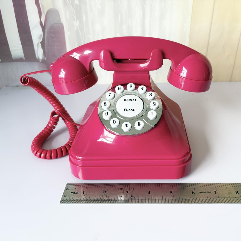 Retro Landline Home Phone,TelPal Corded Old Fashion Desk Phone, Basic