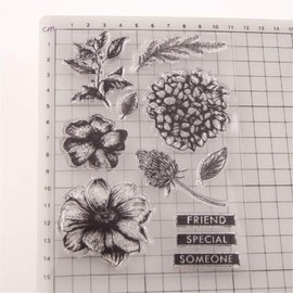 arriettycraft DIY Flowers Leaves Friend Clear Stamps for Cards Making Decoration and Scrapbooking Rubber Stamps for Craft