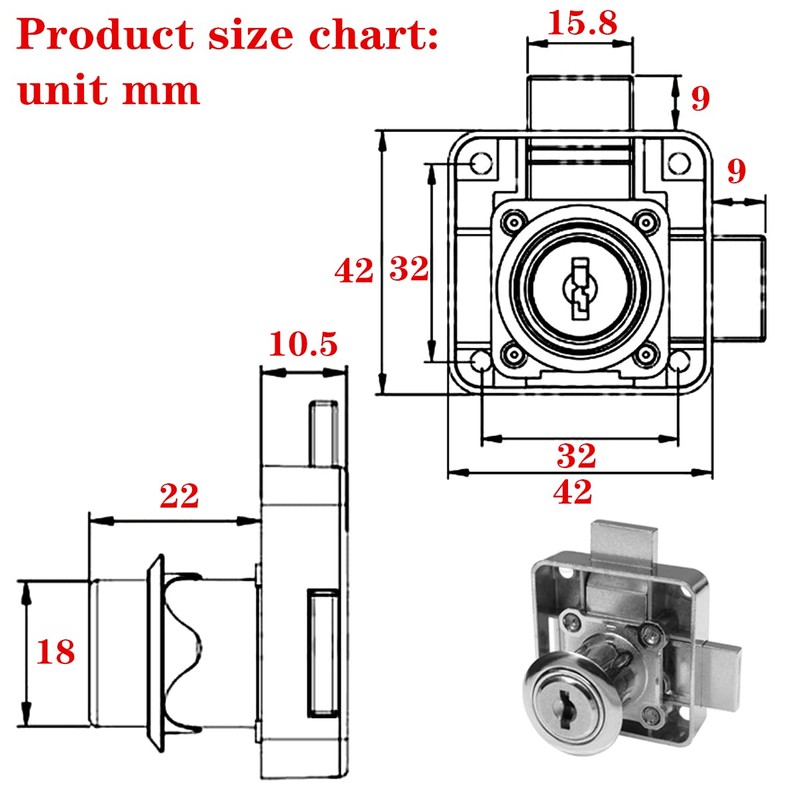 Cabinet Double Door Lock Cabinet Drawer Lock Safety Lock [Keyed