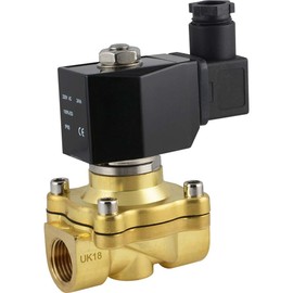 2/2-way solenoid valves made of brass, closed without current, forced controlled for compressed air water (voltage: 230 V AC, thread size: G 1/2 inch)