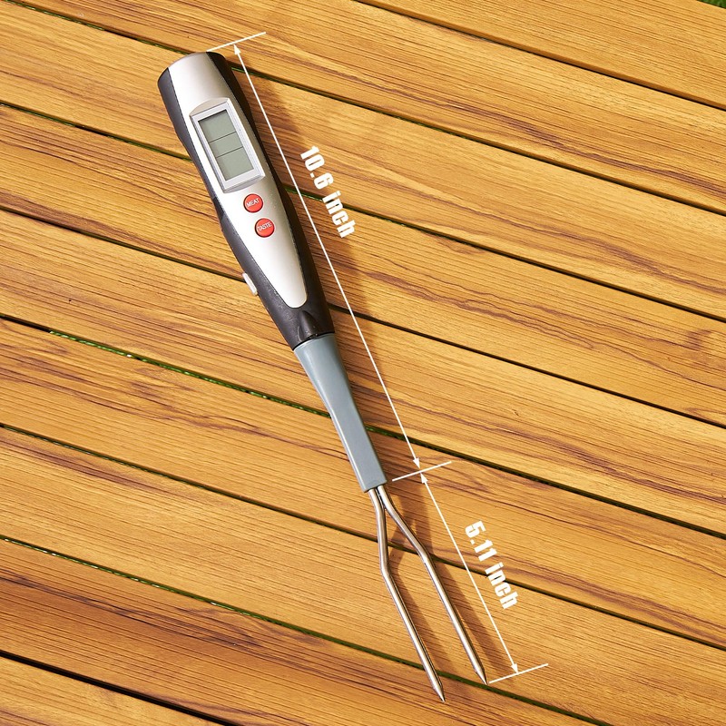 lfcforldx Meat Thermometer Fork with Electronic Ready Alarm, Digital Cooking