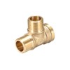 Sourcing Map Brass Tee Pipe Fitting G1/2 Male x Male