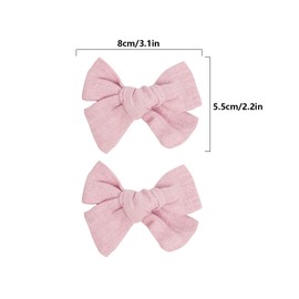 2Pcs Hair Bows for Girls, 3.2 Inch Toddler Hair Clips Kids Hair Accessories for Toddlers Girls(Pink)