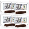 Dollar Bill Frame Display Holder with Black Walnut Base Clear