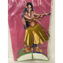 Beistle Vintage BEISTLE Hula Girl HAWAII Tiki Bar Decoration Tissue Centerpiece LARGE 14