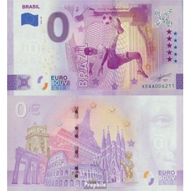 Prophila Collection Banknote Brazil 0 Euro Souvenir Note Brazil Mint 2022 Football World Cup 2022 in Qatar (Banknotes for Collectors) Football