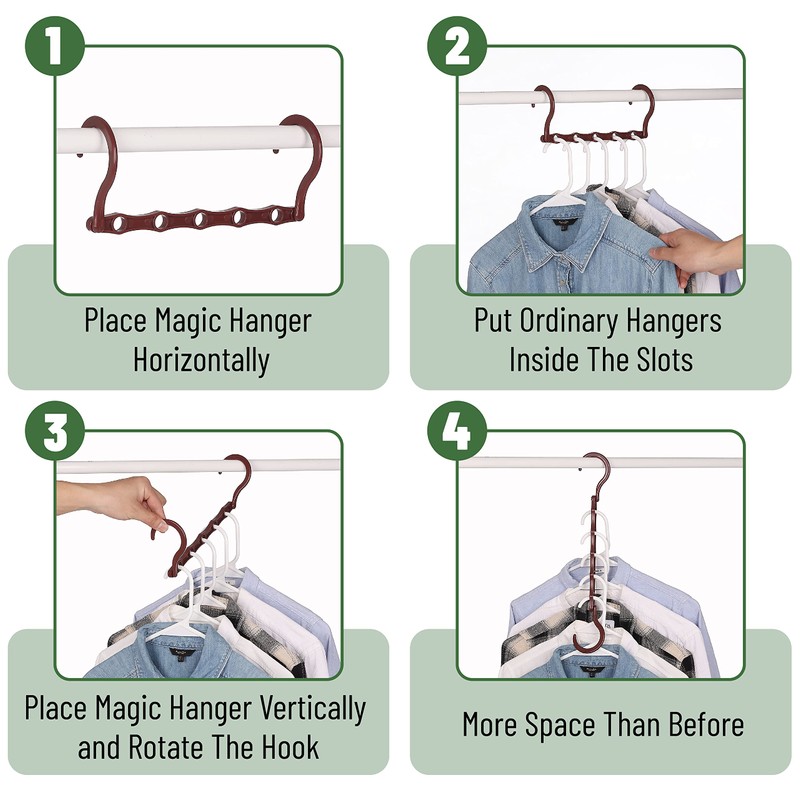 Mr. Pen- Space Saving Hangers for Clothes, 8 Pack, Mahogany