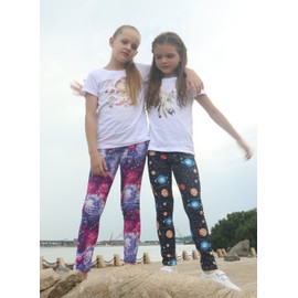 LUOUSE - Leggings de longitud completa para niñas, pantalones cómodos de 4 a 13 años, Flores Frescas Casas Mariposa Rosa, 10-11 Años