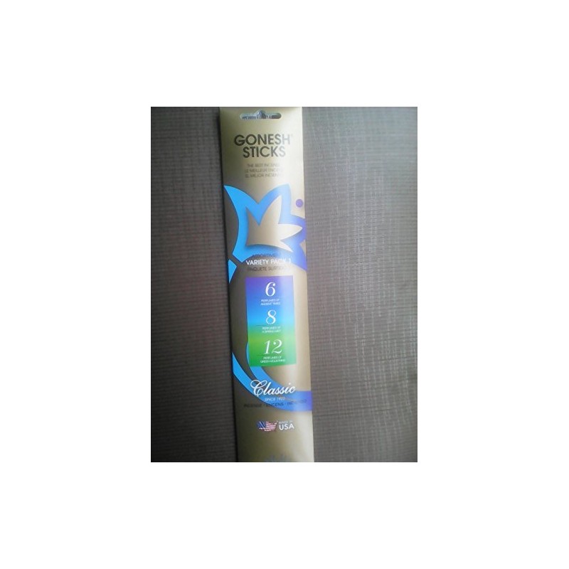 Gonesh Incense Sticks No 6, 8, 12 Variety Pack,2 Packs
