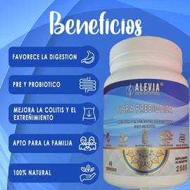 Alevia Fibra Prebiótica | Multibeneficios | Salud Digestiva | Sin sabor | Dietetica | 250g | 40 Dosis | 100% Natural