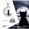 Sterling Silver Celtic Moon Cat Necklace - Irish Inspired Jewelry for Girls