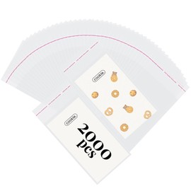 2000 Pcs 3"x 5" Self Sealing Cellophane Bags Clear Resealable Cellophane Cookie Bag Treat Bags Plastic Poly Clear Cello Plastic Bag for Packaging, Favors, Products,Candy