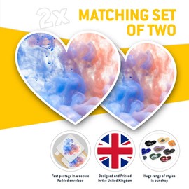 2 x 15cm He Stickers - Pink Blue Smoke Ink Gender Decals 46058