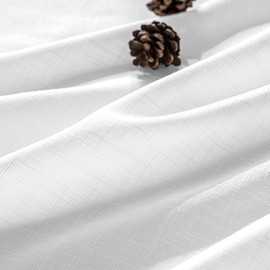 MIULEE White Linen Curtains 108 Inches Long 2 Panels for Bedroom Living Room, Soft Thick Linen Textured Back Tab Window Drapes Semi Sheer Light Filtering Rod Pocket Modern Farmhouse Decor