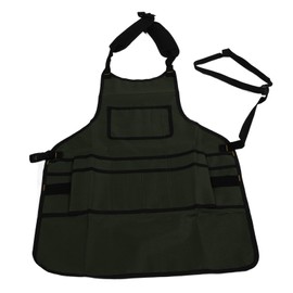 Work Apron Multi Pocket Waterproof Oxford Cloth Tool Bag Pouch for Gardening Automotive Maintenance Green