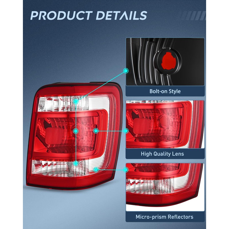 Nilight Taillight Assembly Compatible with 2008 2009 2010 2011 2012