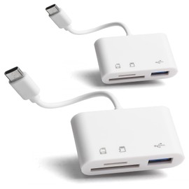 [2 Pack] SD Card Reader for Android, Micro SD Card to USB Adapter, USB C SD Card Reader for Camera Memory Card Reader, Wansurs SD Card Reader for PC Phone Pads