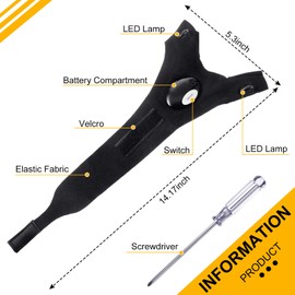 1 Pair of 2 LED Flashlight Glove Outdoor Fishing Gloves and Screwdriver for Repairing and Working in Places,Men/Women Tool Gadgets Gifts for Handyman