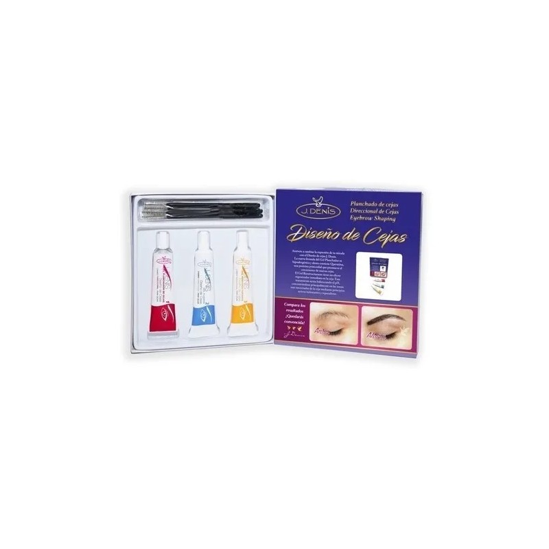 Kit Gel Diseño Cejas Planchado Profesional J Denis Azul 3x45mL