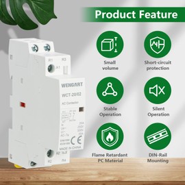 Wengart Home AC Contactor WCT-20, 2NC AC24V 20A, Precision Control Meets Unmatched Durability and Effortless Energy Management