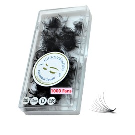 Kimeyelashes 8D 9D 10D 12D - 0.05 C and D Curl 500-1000 Premade volume fans loose Fans, Handmade eyelash extensions supplies Russian volume lash promade fan (10mm, 10D - Curl D)