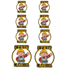 PUGAILA Funny Hard Hat Stickers for Men, Hardhat Sticker,Toolbox Helmet Construction Welder Builder, The Builder Can We Fix it? No, It's F*cked Sticker, Stickers para Cascos de Construccion (Mixed)