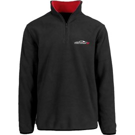 JH DESIGN GROUP Men’s Dodge Challenger Quarter Zip Fleece Sweatshirt Jacket (US, Alpha, Medium, Regular, Regular, Black)