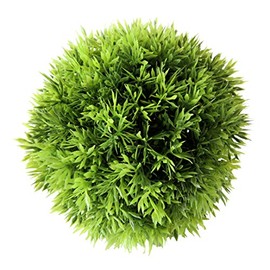WHW Whole House Worlds Grammercy Grass Ball, 6 Inch Diameter, Lush Green, Topiary Bowl Filler Greenery Globe, Faux New Growth Texture, Reproduction, Plastic