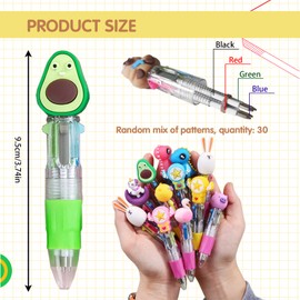 llqjjhh 30 Pcs Mini Multicolor Pen in One，Cute Pens for Kids，4-in-1 Ballpoint Pen ，Fun Gifts for Birthday End of Year Prizes Bulk ，Student Gifts ，Party Supplies (Multicolor)