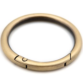 O Ring Spring Opening Snap Trigger Clip Buckle 2 PCS Charm Purse Making (Brushed Brass,2")