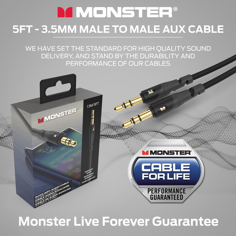 Monster Essentials Mini-to-Mini Audio Interconnect Cable - 3.5mm Stereo Male-to-Male