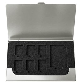 Nakabayashi Digio2 Aluminum Memory Card Case, Holds 1 SD Card, 6 Micro SD Cards