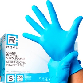 100 Disposable Nitrile Gloves, Powder-Free, Latex-Free, Disposable Gloves, Nitrile Cooking Gloves, Medical Examination Gloves (Blue, S)