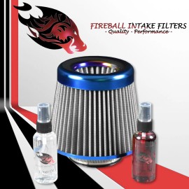 StreetWolf Performance 3" Reusable High Flow Performance Cold Air Intake Filter Kit Silver For Scion